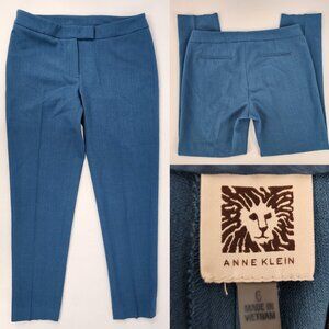 Anne Klein Womens size 6 31x28 Tapered Crop Ankle Fit Teal Office Dress Pants